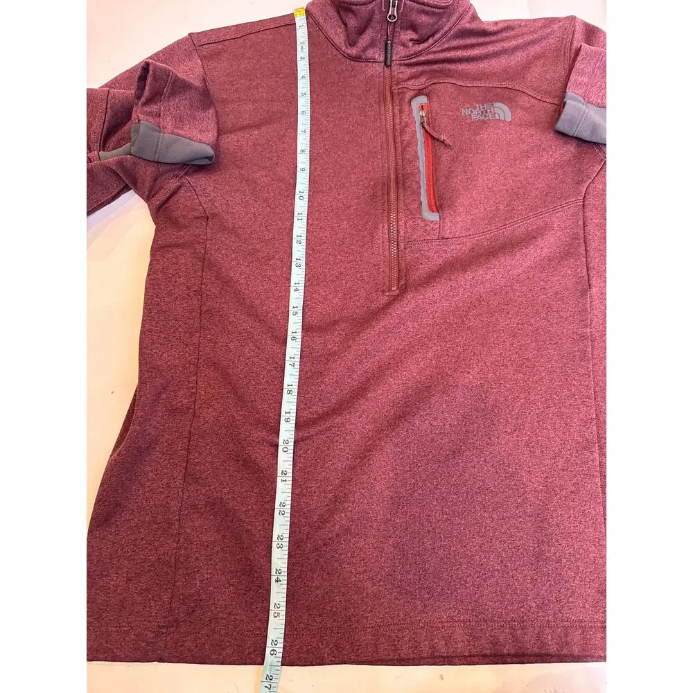 The North Face Men’s 3/4 Zip Maroon Pullover Fleece Lined Jacket EUC Sz Lg Poly